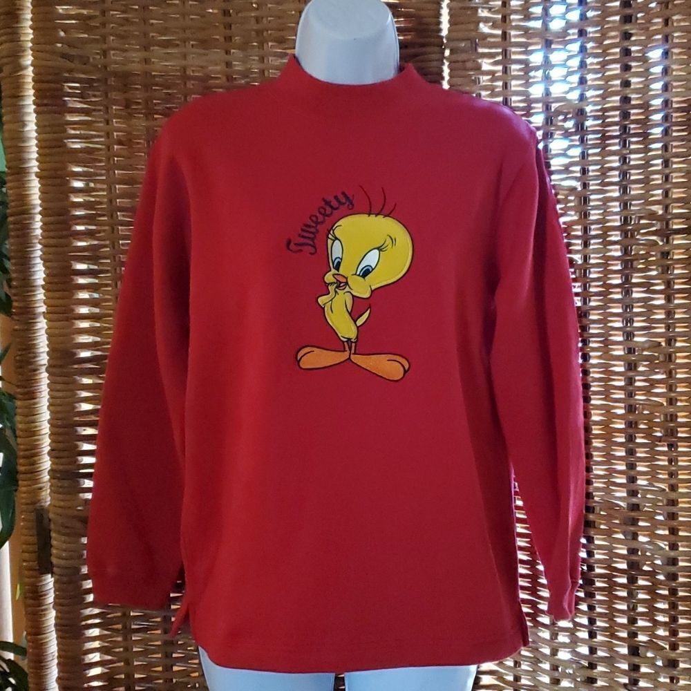Tweety Warner Bros. Lipstick Red Sweatshirt XL